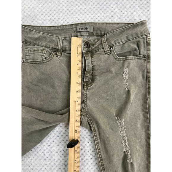 Refuse Tan Distressed Low Rise Jeans Size 4 Womens - Picture 12 of 14